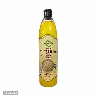 Virgin White Sesame Oil Cold Pressed, Edible Til Ka Tel, Cooking Oil - 500ml