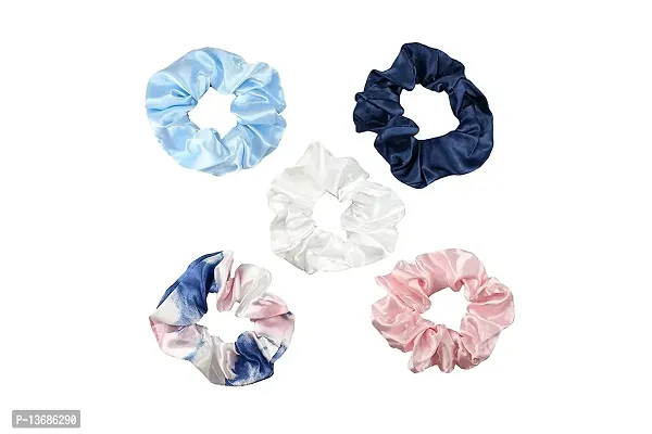 Satin Hair Scrunchies, Combo Q (Pack of 5)