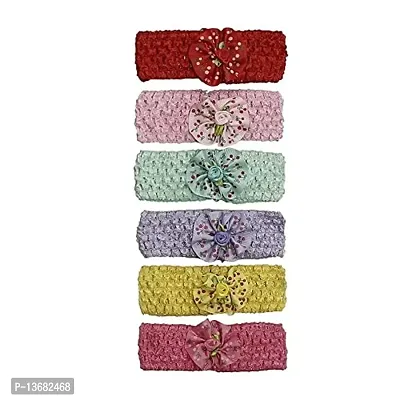 BELICIA Girl's Rubber Fancy Born Baby Cute Hairbands (Colour May Vary) - Set of 12 Pieces-thumb2