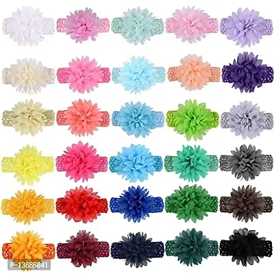 Belicia 6 Colors Baby Girls Headbands 4 Chiffon Flower Soft Stretchy Hair Band Hair Accessories for Baby Girls Toddler Infants Newborns-thumb2