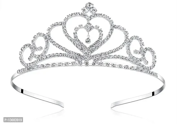 Belicia Rhinestone Crystal Tiara-Wedding Bridal Prom Birthday Pegeant Prinecess Crown (Heart）