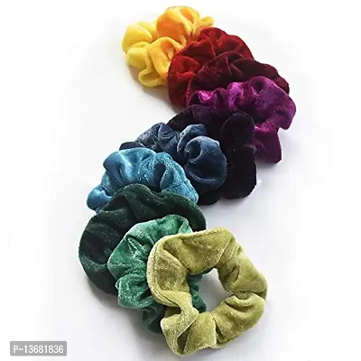 Belicia Hair Scrunchies Velvet Elastic Hair Bands Scrunchy Hair Ties Ropes Scrunchie for Women and Girls (Pack of 12) - Multicolor-thumb4