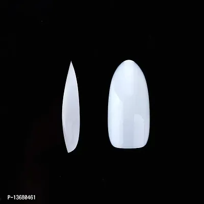 Nails Tips 100pcs Press on Nails Natural Full Cover Acrylic Nails Round False Nails Soak Off Nail Tips 10 Sizes Fake Nails for Nail Art A-04-thumb5