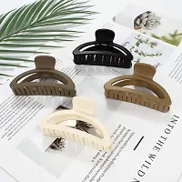 BELICIA 4Pcs Neutral Claw Clips Hair Clips for Thin Hair Neutral Color Medium Hair Clips Matte Hair Claw Clips for Thin Hair Semicircle Cute Hair Clips-thumb4