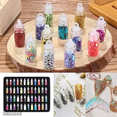 Belicia 48 Bottles/Box DIY Nail Resin Glitter Sequins Crystal UV Epoxy Jewelry Making Mold Filler 3D Nail Art Tips Decoration(Multicolors)-thumb4