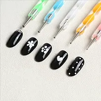 Belicia 5 Pieces 2 Way Dotting Pen Tool Nail Art Tip Dot Paint Manicure Kit, Multicolor-thumb3