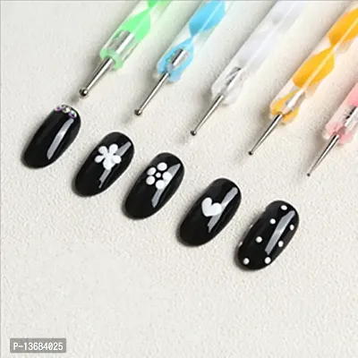 Belicia 5 Pieces 2 Way Dotting Pen Tool Nail Art Tip Dot Paint Manicure Kit, Multicolor-thumb4