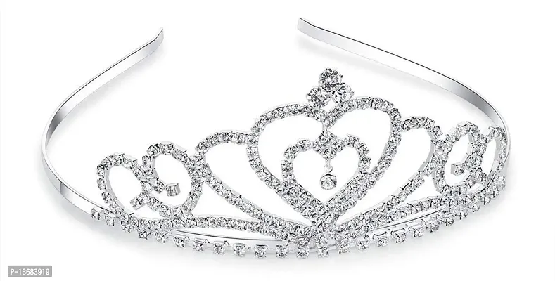 Belicia Rhinestone Crystal Tiara-Wedding Bridal Prom Birthday Pegeant Prinecess Crown (Heart）-thumb2