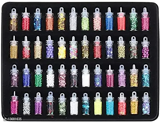 Belicia 48 Bottles/Box DIY Nail Resin Glitter Sequins Crystal UV Epoxy Jewelry Making Mold Filler 3D Nail Art Tips Decoration(Multicolors)-thumb0