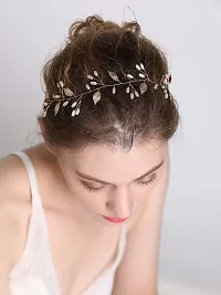 BELICIA Wedding Bridal Vintage Leaf Headband Headpiece Tiara Bride Hair Accessories (gold)-thumb4