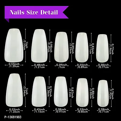 Natural Coffin Fake Nails - 100pcs Ballerina Acrylic Nails Full Cover Ballet Shape Artificial False Nail Tips 10 Sizes-thumb5