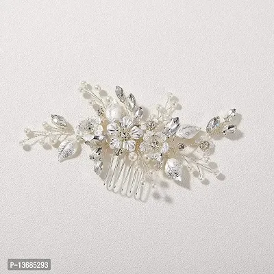 BELICIA Handmade Silver Bridal Hair Comb Clip for Wedding Hair Accessories for Brides,Wedding Hair Pieces for Brides Women-thumb5