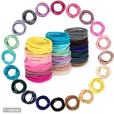 BELICIA 100PCS Baby Hair Tie, Multicolor 2mm Hair Bands No Crease Hair Elastics Small Ponytail Holders Hair Accessories