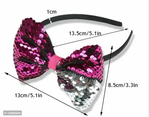 Girls Headband with Sequin Bows for Girls,Glitter Bows Hairband for Baby Girls-thumb3