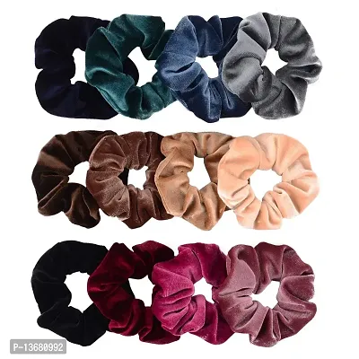 Belicia Designer Velvet Scrunchies for Hair, Big Scrunchies Velvet Packs for, Hair Scrunchies - 6 Pack (Blush)