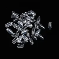 BELICIA Short Oval False Nails 100Pcs 10Sizes Full Cover Acrylic Nail Tips For Art Nail Design (Clear)-thumb1