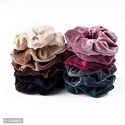 12 Pack Velvet Hair Scrunchies Scrunchy Hair Ties Elastic Hair Bands Ropes Scrunchie for Women or Girls Hair Accessories(12 Colors)-thumb3