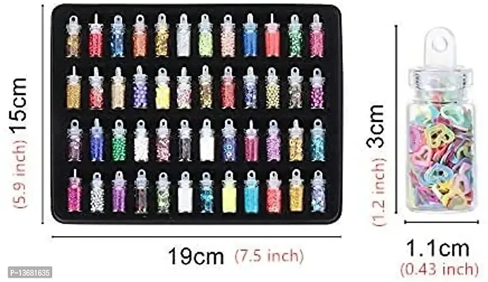 Belicia 48 Bottles/Box DIY Nail Resin Glitter Sequins Crystal UV Epoxy Jewelry Making Mold Filler 3D Nail Art Tips Decoration(Multicolors)-thumb2