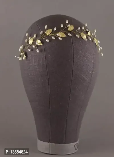 BELICIA Wedding Bridal Vintage Leaf Headband Headpiece Tiara Bride Hair Accessories (gold)-thumb3