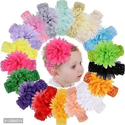 6pcs Baby Girls Headbands Chiffon Flower Soft Strecth Hair Band Hair for Baby-thumb0