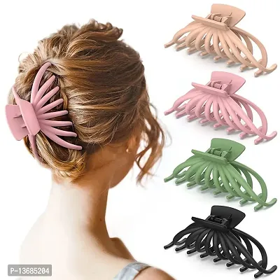 BELICIA Hair Claw Clips for Thick and Thin Hair, 4.7 Inch Strong Hold Big Hair Clips Fashion Hair Styling Accessories Christmas Gifts for Women Girls (4 Pack)