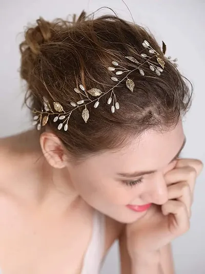 BELICIA Wedding Bridal Vintage Leaf Headband Headpiece Tiara Bride Hair Accessories (gold)