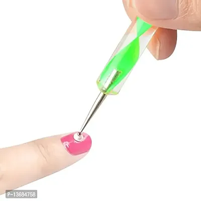 Belicia 5 Pieces 2 Way Dotting Pen Tool Nail Art Tip Dot Paint Manicure Kit, Multicolor-thumb2