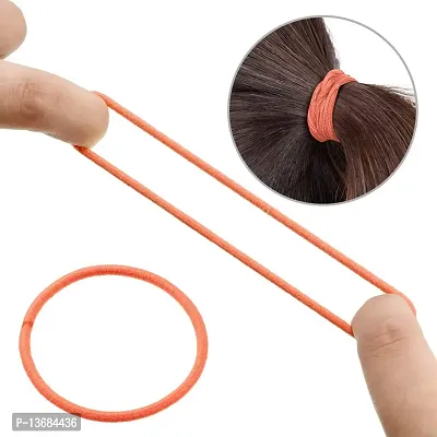 BELICIA 200 Pieces No-metal Hair Elastics Hair Ties Ponytail Holders Hair Bands (4 mm, Multicolor) (Multicolor)-thumb3