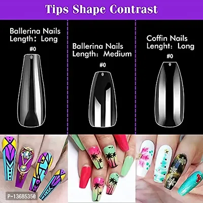 Clear Coffin Acrylic Nails 100pcs Full Cover Ballerina Nails Tips Ballet Shaped Artificial False Nails 10 Sizes-thumb4