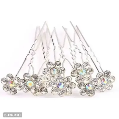 Belicia 20 Crystal Rhinestone Juda Hair Pins For Bun Decoration, Hair Style Use For Women And Girls Hair Pin