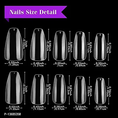 Clear Coffin Acrylic Nails 100pcs Full Cover Ballerina Nails Tips Ballet Shaped Artificial False Nails 10 Sizes-thumb5