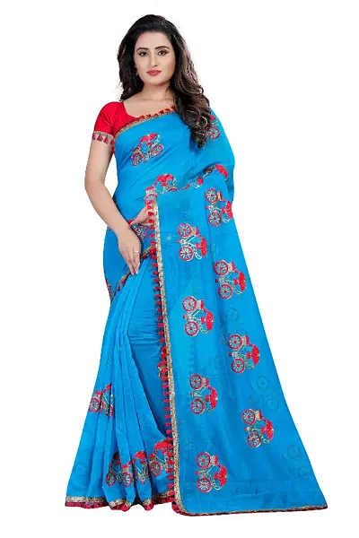 Designer Chanderi Saree With Blouse Piece