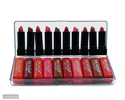 Beauty Color Sensational Pocket Mini Lipsticks Set - 10Pcs Long Lasting, Waterproof Matte Finish Lipstick Combo-thumb0