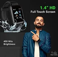 ID116  Bluetooth Smart Fitness Band Watch with Heart Rate Activity Tracker Waterproof Body, Step and Calorie Counter, Distance Measure, OLED Touchscreen for Men/Women-thumb2