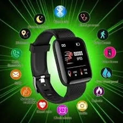 Id116 Plus Bluetooth Smart Fitness Band Watch With Heart Rate Activity Tracker Waterproof Body Step And Calorie Counter Distance Measure Oled Touchscreen For Men Women