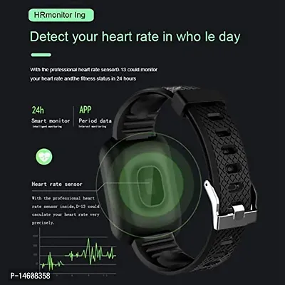 Id116 Plus Bluetooth Smart Fitness Band Watch With Heart Rate Activity Tracker Waterproof Body Step And Calorie Counter Distance Measure Oled Touchscreen For Men Women-thumb3