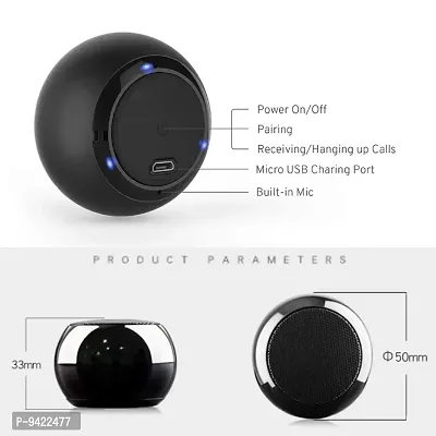 Mini Boost 3 Watt Wireless Bluetooth Portable Speaker (Black)-thumb3
