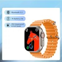I8 Ultra Latest Bluetooth Calling Series 8 AMOLED High Resolution with All Sports Features  Health Tracker,Wireless Charging Battery, Bluetooth Unisex Smart Watch Ultra I-8 Orange-thumb4