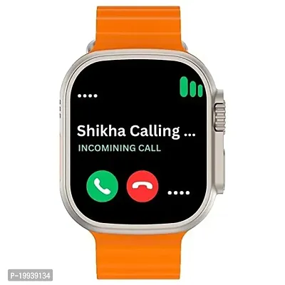 I8 Ultra Latest Bluetooth Calling Series 8 AMOLED High Resolution with All Sports Features  Health Tracker,Wireless Charging Battery, Bluetooth Unisex Smart Watch Ultra I-8 Orange-thumb3