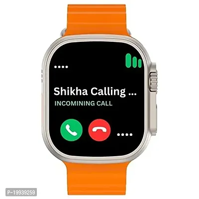 I8 Ultra Latest Bluetooth Calling Series 8 AMOLED High Resolution with All Sports Features  Health Tracker,Wireless Charging Battery, Bluetooth Unisex Smart Watch Ultra I-8 Orange-thumb5