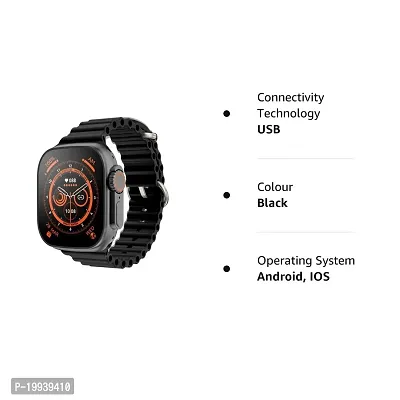 I8 Ultra Latest Bluetooth Calling Series 8 Amoled High Resolution With All Sports Features Health Tracker Wireless Charging Battery Bluetooth Unisex Smart Watch Ultra I 8 Black-thumb4