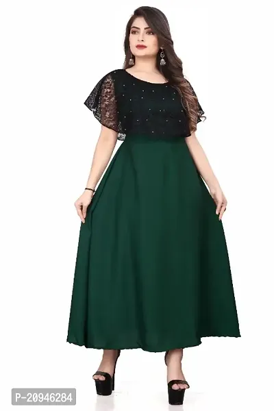 Classic Crepe Solid Gowns for Women