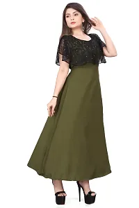 Classic Crepe Solid Gowns for Women-thumb2