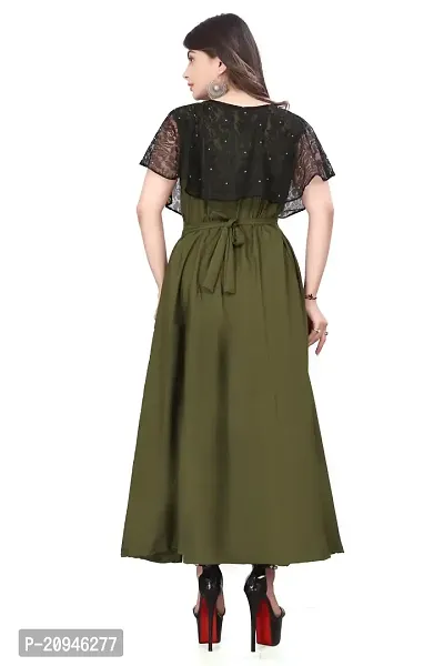 Classic Crepe Solid Gowns for Women-thumb4