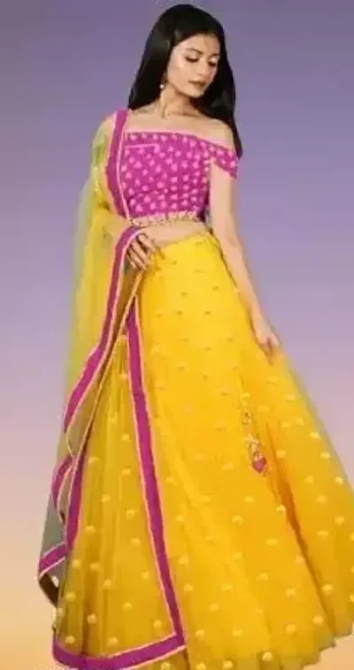 Women's Poly Silk Lehenga Choli with Dupatta