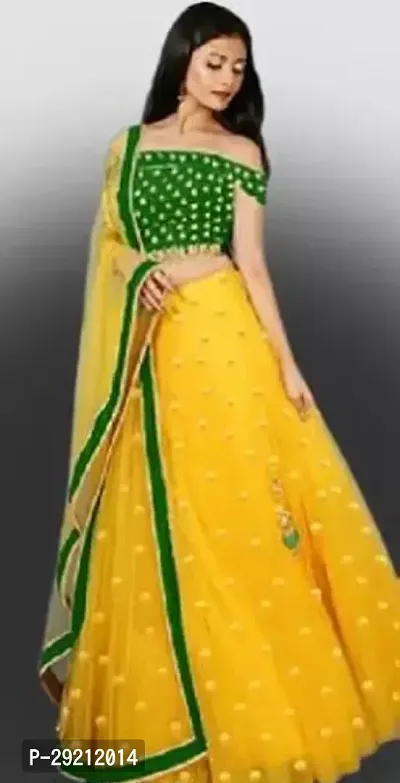 Latest New Heavy Embroidery Work  Net Lehenga With Heavy Work Blouse-thumb0