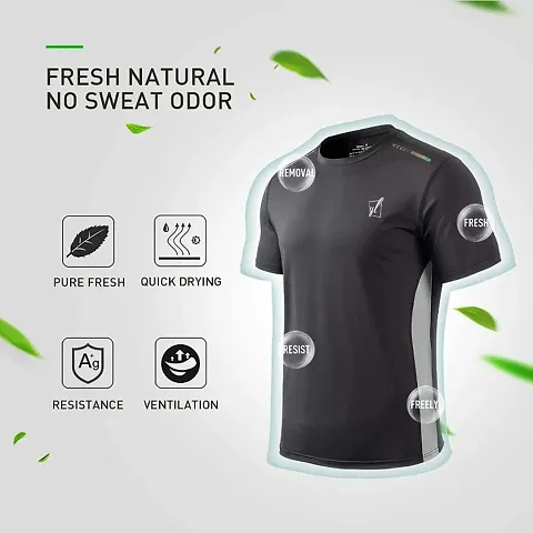 Workout Running Shirts Athletic Gym Tops Quick-Dry Moisture Wicking Anti-Odor Breathable Tee Crew Neck Half Sleeve T-Shirts Outdoor Sportswear