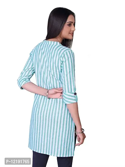 ZAGIRA Women's Straight Solid High Low Cotton Single Kurti-thumb2