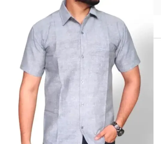 Best Selling Cotton Blend Short Sleeves Casual Shirt 