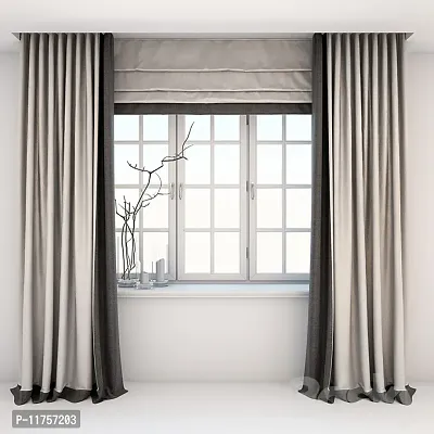 Stylish Polyester Window Curtains- 2 Pieces-thumb0